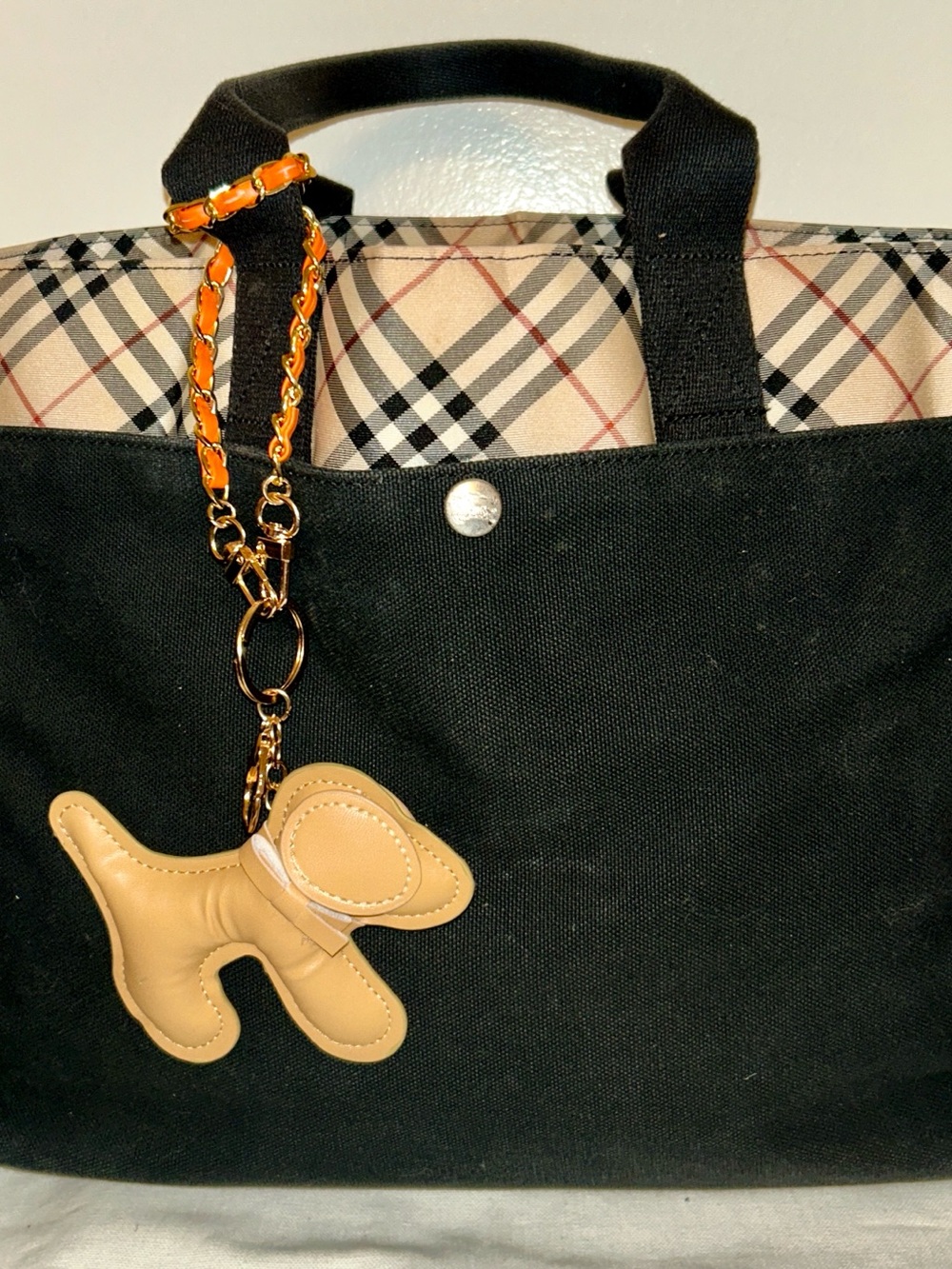 BURBERRY Nova Check Blue Label Hand Bag Canvas Black Beige Authentic. - Picture 2 of 7